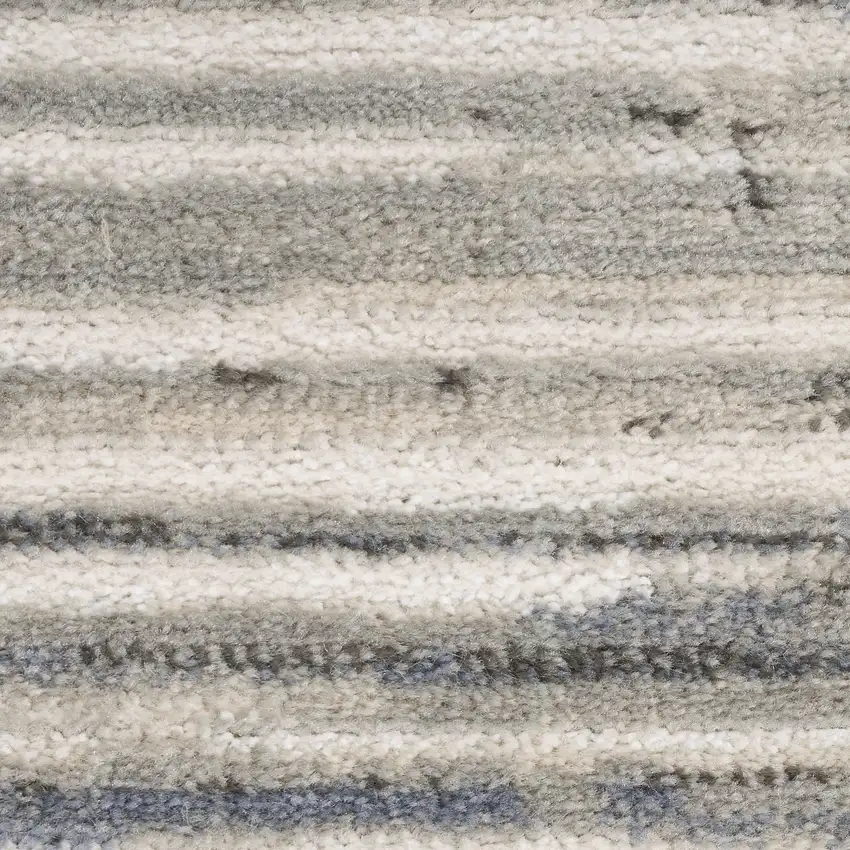 Ivory Blue And Gray Abstract Distressed Area Rug Photo 4