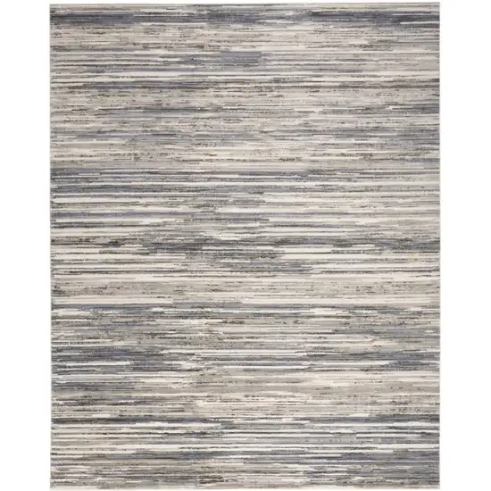 Ivory Blue And Gray Abstract Distressed Area Rug Photo 2