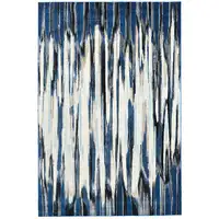 Photo of Ivory Blue And Gray Abstract Distressed Area Rug