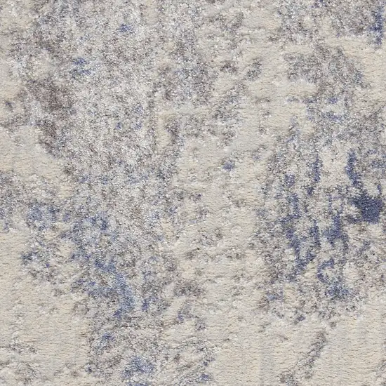 Ivory Blue And Gray Abstract Non Skid Area Rug Photo 4