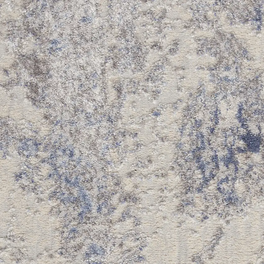 Ivory Blue And Gray Abstract Non Skid Area Rug Photo 4