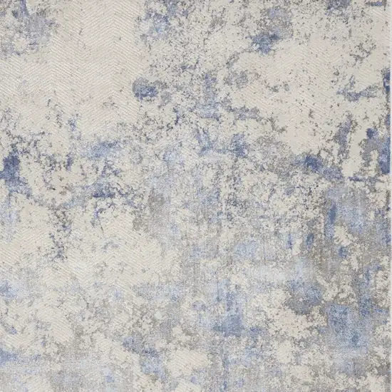 Ivory Blue And Gray Abstract Non Skid Area Rug Photo 7