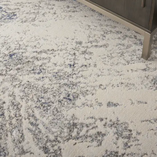 Ivory Blue And Gray Abstract Non Skid Area Rug Photo 6