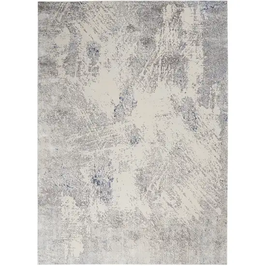Ivory Blue And Gray Abstract Non Skid Area Rug Photo 9
