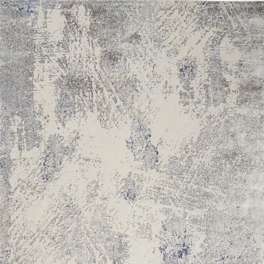Ivory Blue And Gray Abstract Non Skid Area Rug Photo 8