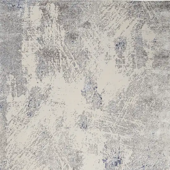 Ivory Blue And Gray Abstract Non Skid Area Rug Photo 8