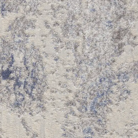 Ivory Blue And Gray Abstract Non Skid Area Rug Photo 3