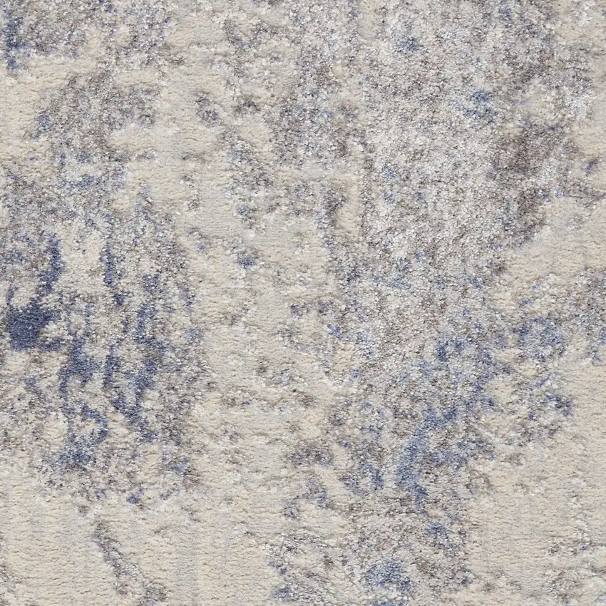 Ivory Blue And Gray Abstract Non Skid Area Rug Photo 3