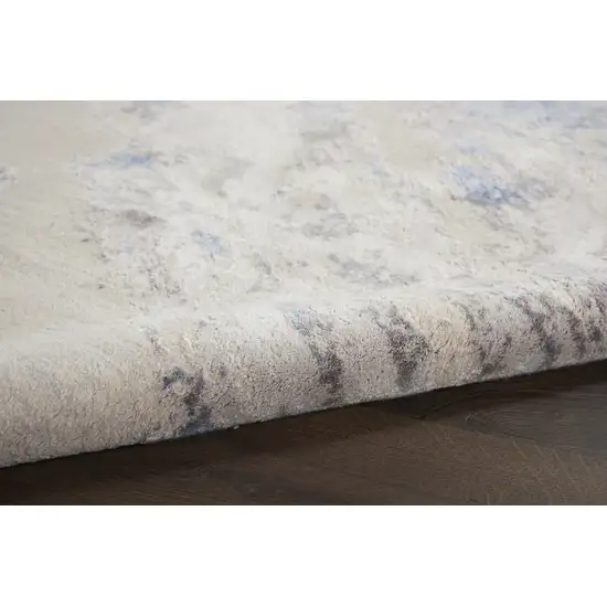 Ivory Blue And Gray Abstract Non Skid Area Rug Photo 8
