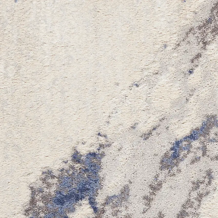 Ivory Blue And Gray Abstract Non Skid Area Rug Photo 2