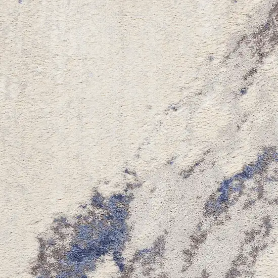 Ivory Blue And Gray Abstract Non Skid Area Rug Photo 2