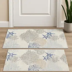 Photo of Ivory Blue And Gray Area Rug