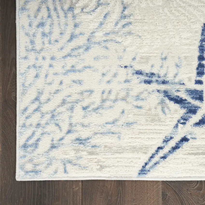 Ivory Blue And Gray Area Rug Photo 9