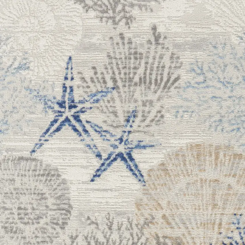 Ivory Blue And Gray Area Rug Photo 6