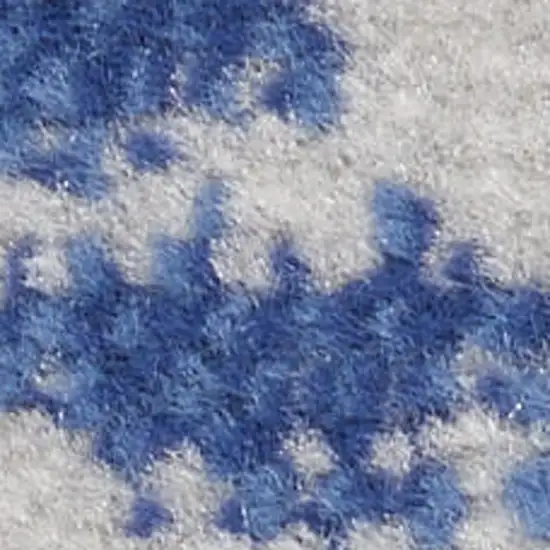 Ivory Blue And Gray Geometric Distressed Area Rug Photo 2
