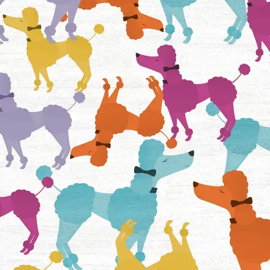 Ivory Blue And Pink Dogs Youthful Washable Area Rug Photo 8