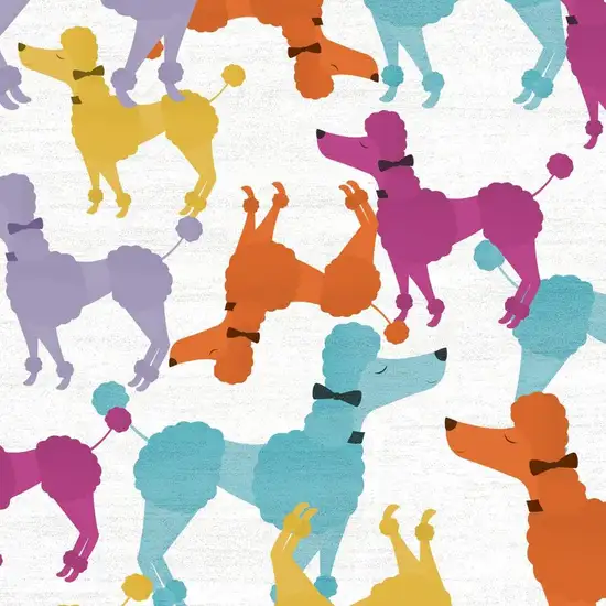 Ivory Blue And Pink Dogs Youthful Washable Area Rug Photo 3