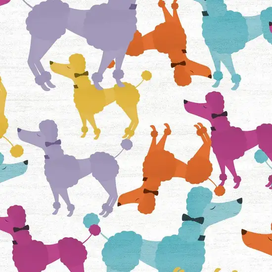 Ivory Blue And Pink Dogs Youthful Washable Area Rug Photo 3