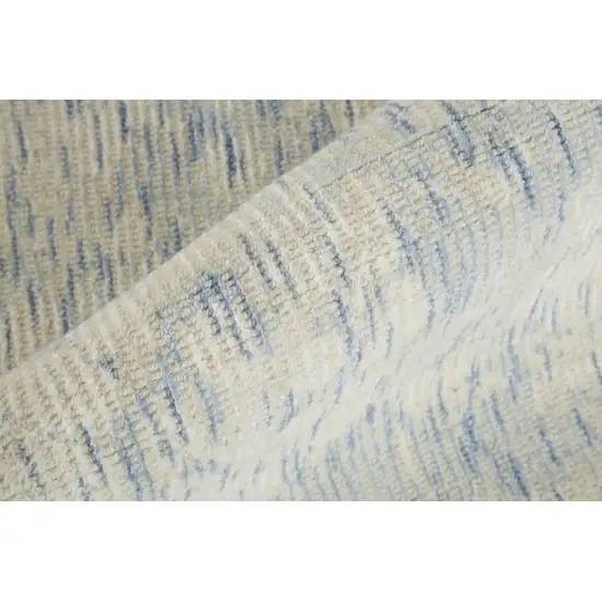 Ivory Blue And Tan Abstract Hand Woven Area Rug Photo 7