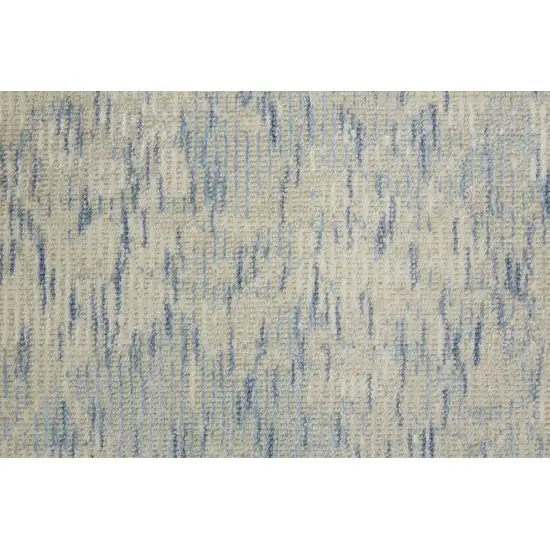 Ivory Blue And Tan Abstract Hand Woven Area Rug Photo 8
