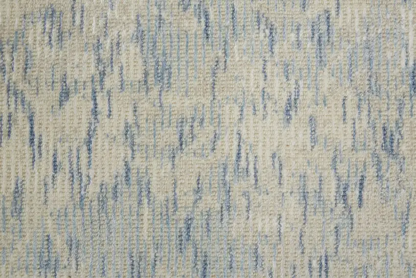 Ivory Blue And Tan Abstract Hand Woven Area Rug Photo 8