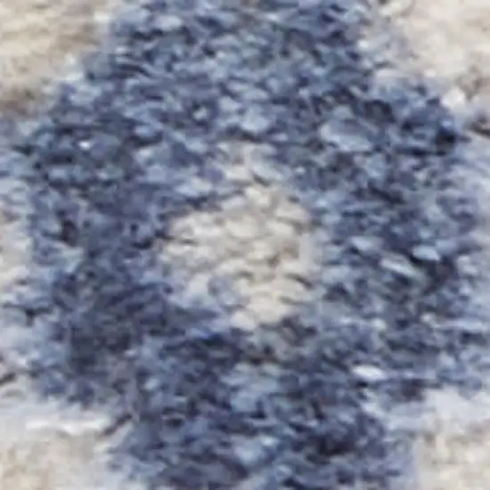 Ivory Blue And Tan Floral Non Skid Area Rug Photo 3