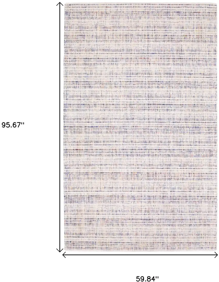 Ivory Blue And Yellow Striped Hand Tufted Area Rug Photo 3