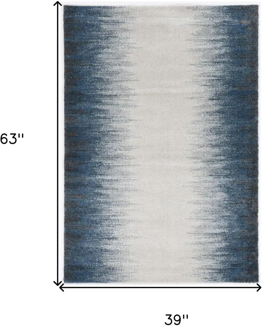 Ivory Blue Gradient Area Rug Photo 5