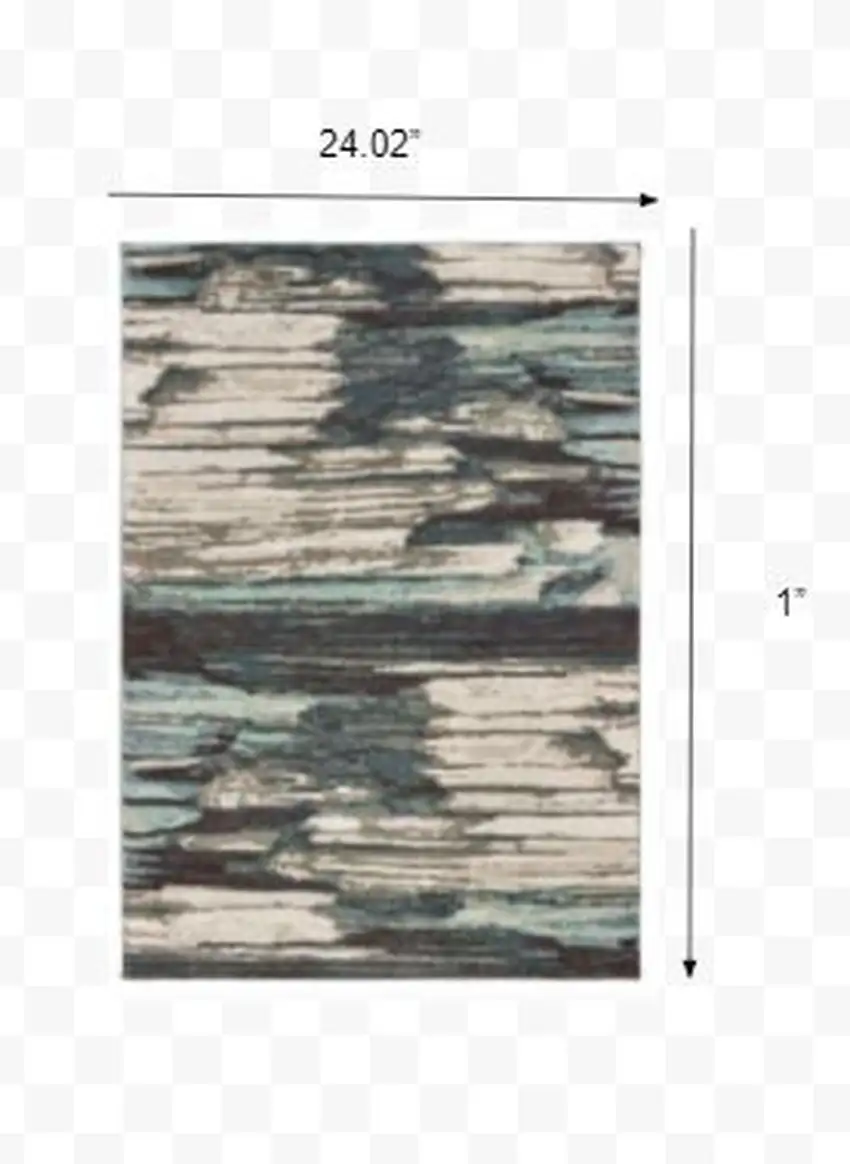 Ivory Blue Gray Abstract Layers Indoor Accent Rug Photo 4