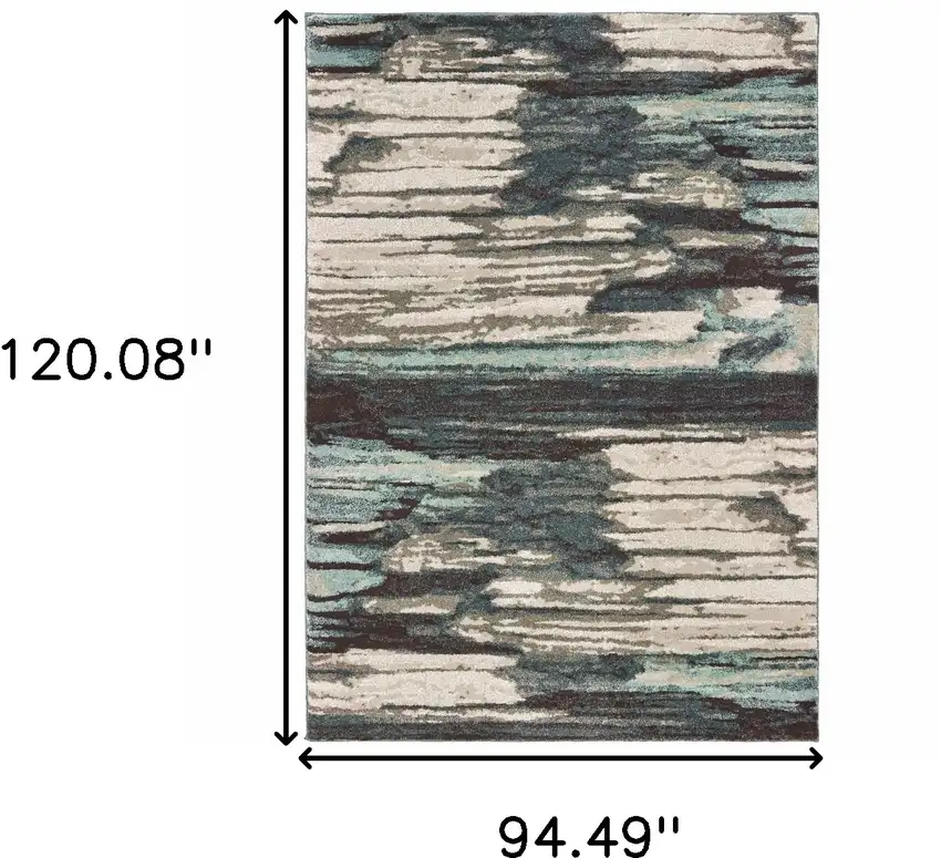 Ivory Blue Gray Abstract Layers Indoor Area Rug Photo 6