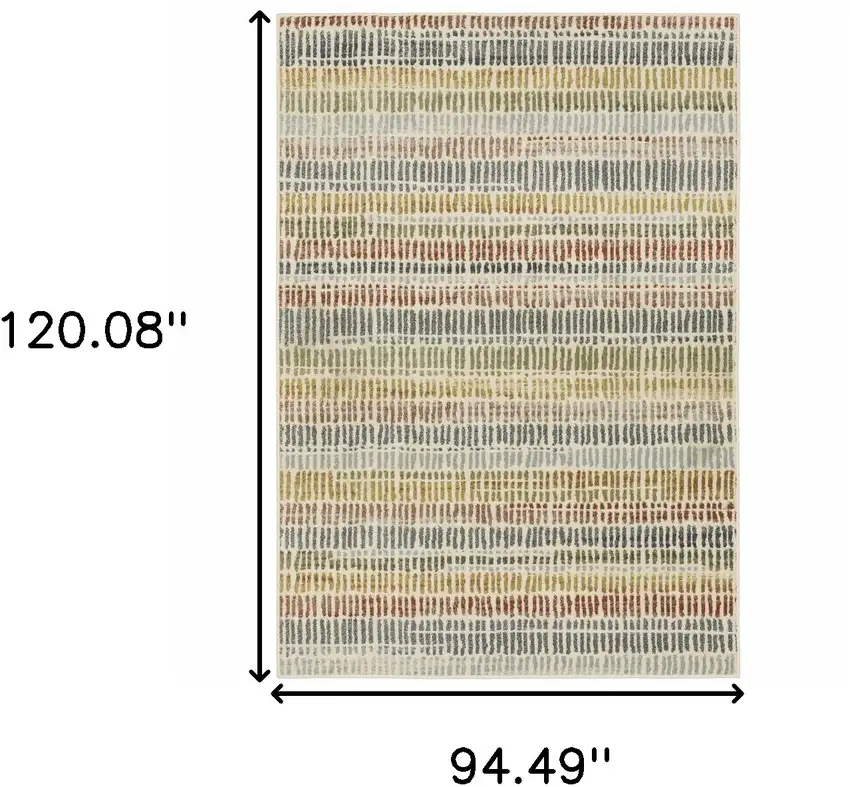Ivory Blue Green Red And Gold Geometric Power Loom Stain Resistant Area Rug Photo 10