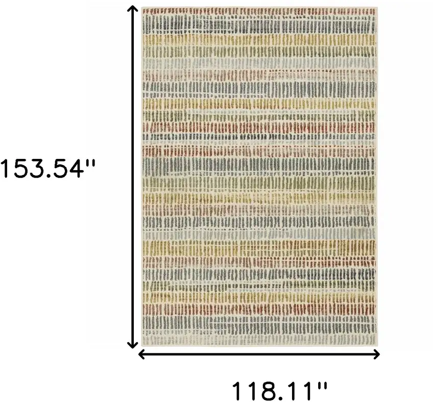 Ivory Blue Green Red And Gold Geometric Power Loom Stain Resistant Area Rug Photo 10