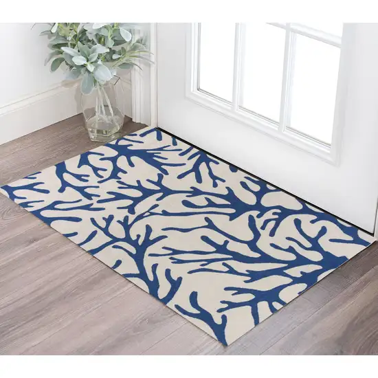 Blue Hand Tufted Area Rug Photo 1