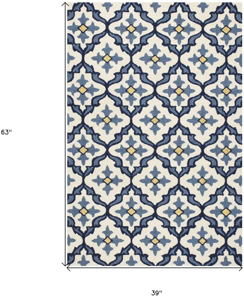 Blue Moroccan Handmade Indoor Outdoor Area Rug Photo 6