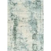Photo of Ivory Blue Machine Woven Abstract Indoor Area Rug