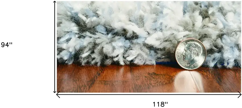 8'X10' Ivory Blue Machine Woven Abstract Indoor Area Rug Photo 6