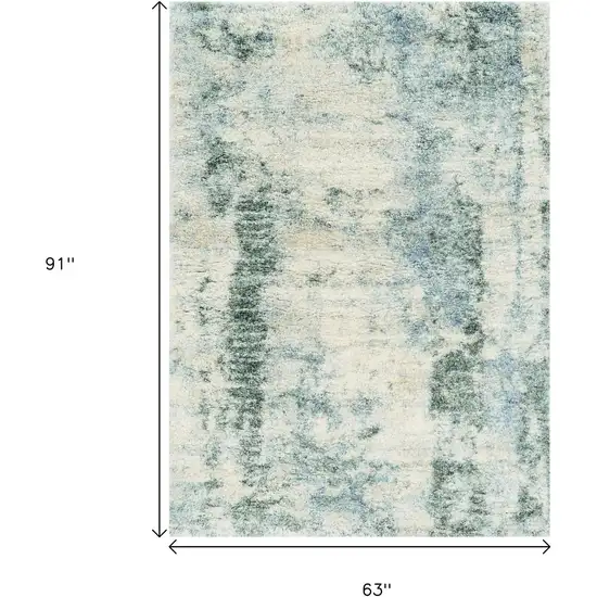 Ivory And Blue Abstract Area Rug Photo 3
