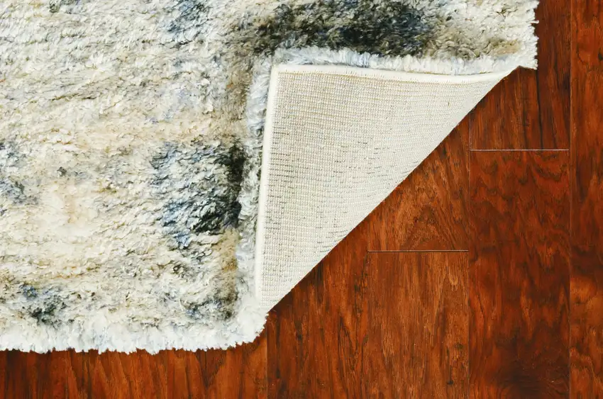 Ivory And Blue Abstract Area Rug Photo 6