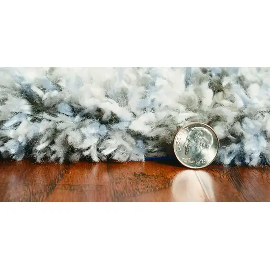 Ivory And Blue Abstract Area Rug Photo 7