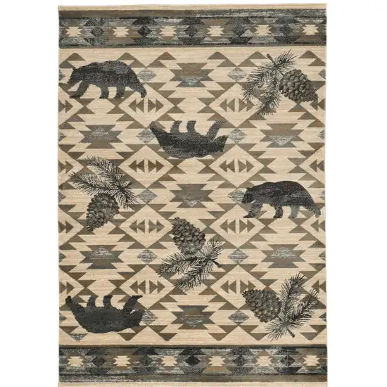 Ivory And Gray Woodland Lodge Area Rug Photo 1