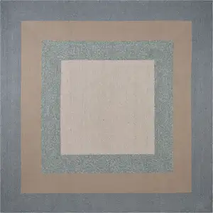 Photo of Ivory  Blue Polyester Rug