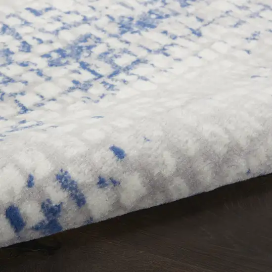 Ivory Blue and Gray Abstract Area Rug Photo 4