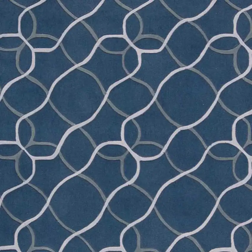 Ivory Blue and Gray Abstract Area Rug Photo 6