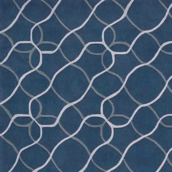 Ivory Blue and Gray Abstract Area Rug Photo 3