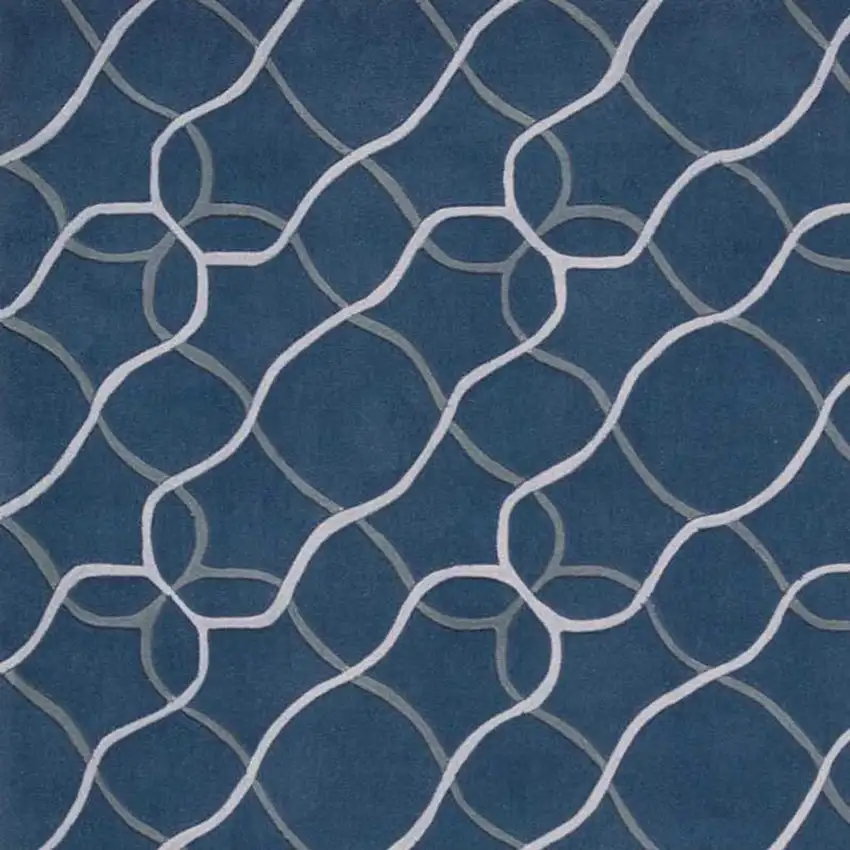 Ivory Blue and Gray Abstract Area Rug Photo 3