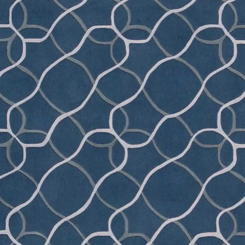 Ivory Blue and Gray Abstract Area Rug Photo 4