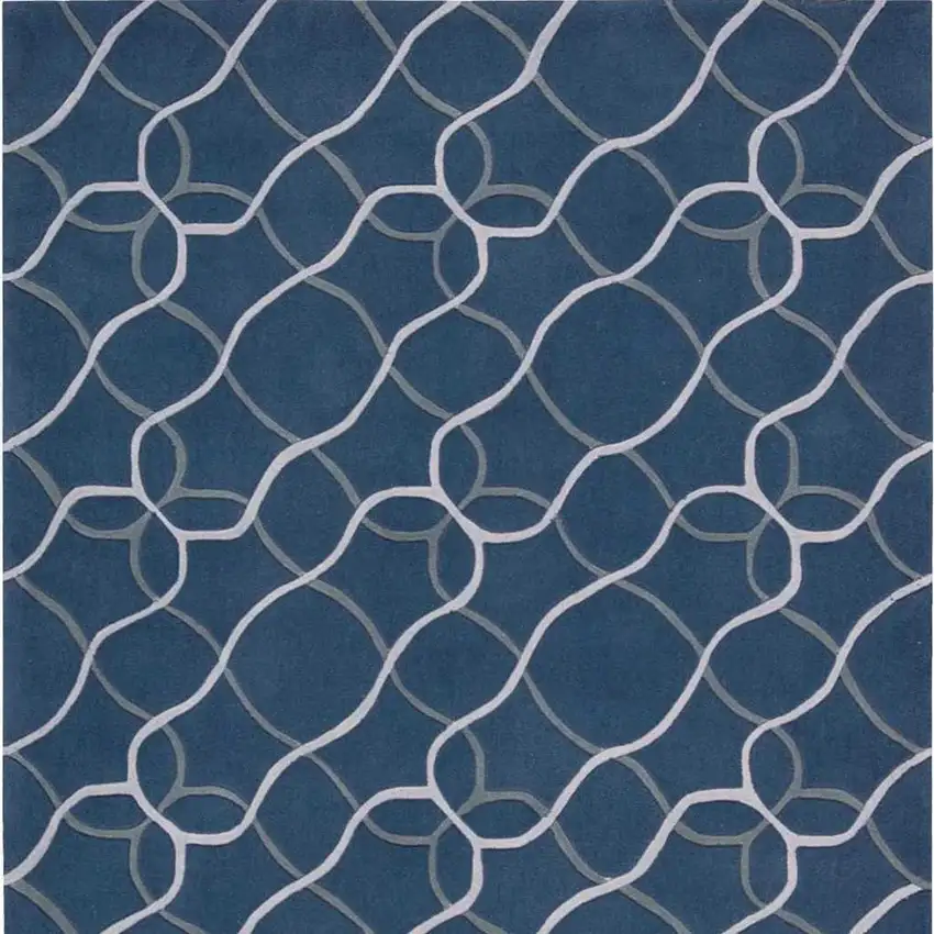 Ivory Blue and Gray Abstract Area Rug Photo 7