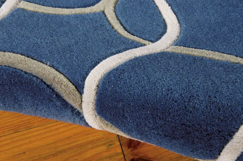 Ivory Blue and Gray Abstract Area Rug Photo 5