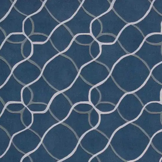 Ivory Blue and Gray Abstract Area Rug Photo 6