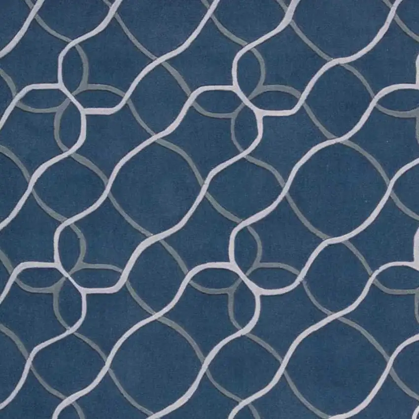 Ivory Blue and Gray Abstract Area Rug Photo 6